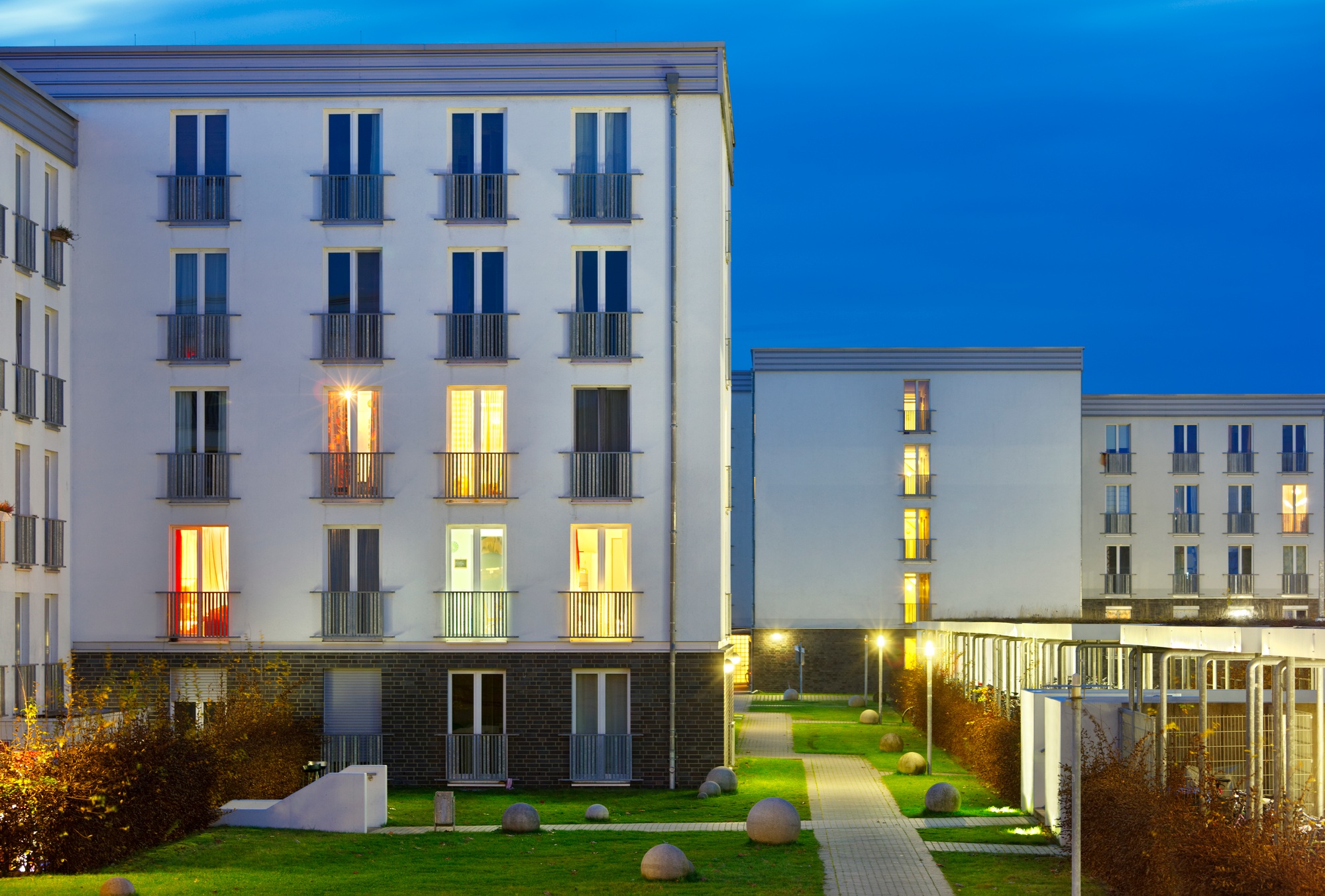 University Dormitory At Night